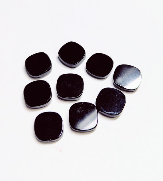 Black Onyx Cushion Shape Both Side Flat Gemstone 3MM 4MM 5MM 6MM 