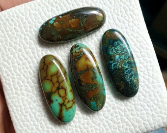 4 Pcs Lot, Natural AAA Tibetan Turquoise Oval Shape 12x30MM Cabochon Gemstone lot, Beautiful Stone Lot, Excellent AAA Turquoise Cab Stone