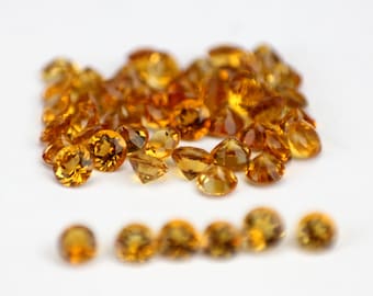 AAA Citrine Round Shape Faceted Gemstones. 1.25 1.50 1.75 2 2.25 2.50 2.75 3 3.25 3.50 3.75 4 4.25 4.50 4.75 5MM Size. Price Per Piece.