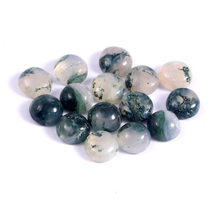 Natural Moss Agate Round Shape Cabochons Gemstones 2MM 2.50MM 3MM 4MM 5MM 6MM 7MM 8MM 9MM 10MM 11MM 12MM 13MM 14MM 15MM Size. Moss Agate Cab
