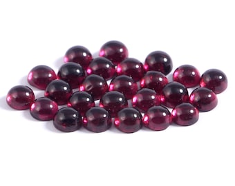 Cabochons de forme ronde grenat Pierres précieuses 1,50 1,75 2 2,25 2,50 2,75 3 3,25 3,50 3,75 4 4,25 4,50 4,75 5 mm. Cabine ronde grenat. Cabochon