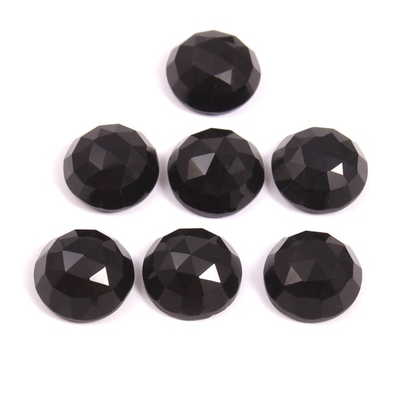 Black Onyx Round Shape Rosecut Cabochon Gemstones 2MM 2.50MM 3MM 4MM 5MM 6MM 7MM 8MM 9MM 10MM 11MM 12MM 13MM 14MM 15MM Size. Rosecuts.