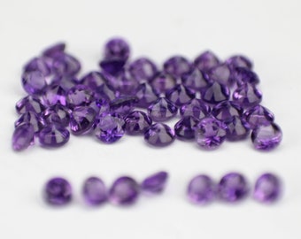 Natural AAA Excellent Quality Purple Amethyst Round Shape Faceted Gemstone 3.50MM Size. 3.5MM Round Cut Amethyst 3.5MM Round Cut Top Quality