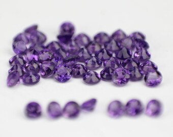 Natural AAA+ Grade Amethyst - Extra Fine Deep Purple - Round Cut - 1 Piece - Zambia - Loupe Clean