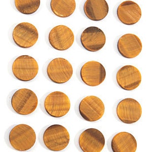 Naturliga AAA Tigeröga-myntformade platta ädelstenar på båda sidor 3 MM 4 MM 5 MM 6 MM 7 MM 8 MM 9 MM 10 MM 11 MM 12 MM 13 MM 14 MM 15 MM Storlek. Tigeröga-knapp