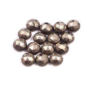 AAA Golden Pyrite Round Shape Rosecut Cabochon Gemstones 2MM 2.50MM 3MM 4MM 5MM 6MM 7MM 8MM 9MM 10MM 11MM 12MM 13MM 14MM 15MM Size. Rosecut