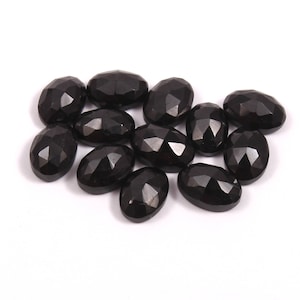 Natural AAA Black Onyx Oval Shape Rosecut Cabochon Gemstone 3x4 3x5 4x6 5x7 6x8 7x9 8x10 9x11 10x12 10x14 12x14 12x16 13x18 15x20 MM Size.