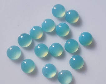 Natural AAA Excellent Quality Aqua Chalcedony Round Shape Cabochon 1.5 2 2.5 3 4 5 6 7 8 9 10 11 12 13 14 15 MM Size Aqua Chalcedony Cab Lot
