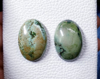 2 Pcs Lot, Natural AAA Tibetan Turquoise Long Oval Shape 20x30MM Cabochon Gemstone lot, Beautiful Stone Lot, Excellent AAA Turquoise Stone