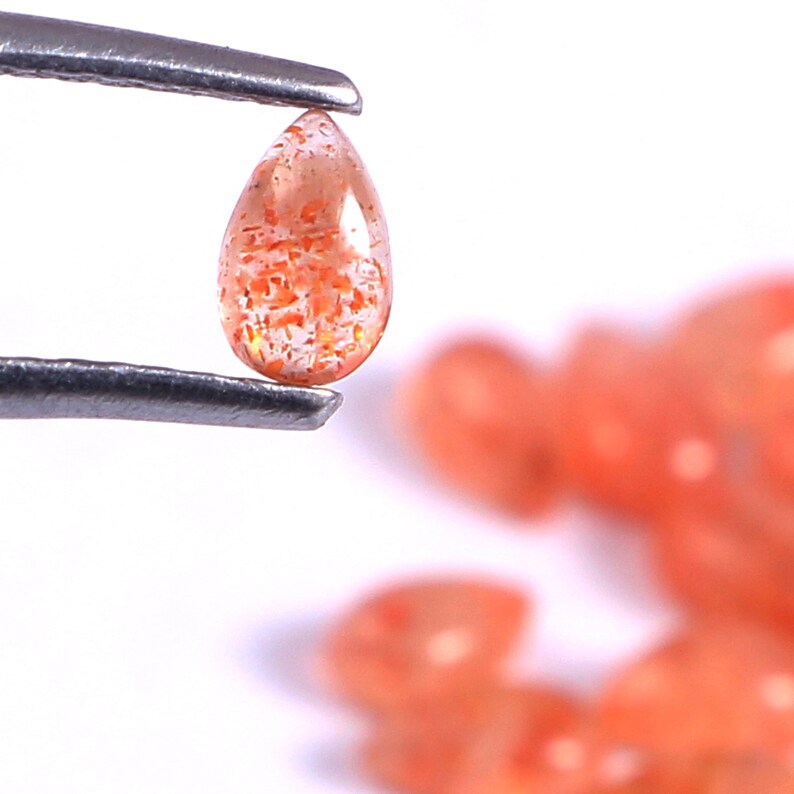 Sunstone Teardrop Shape Cabochons Gemstones 2x3,3x4,3x5,4x5,4x6,5x7,5x8,6x9,7x10,7x11,8x12,9x13,10x15,12x16MM Size Sunstone Teardrop Cabs.