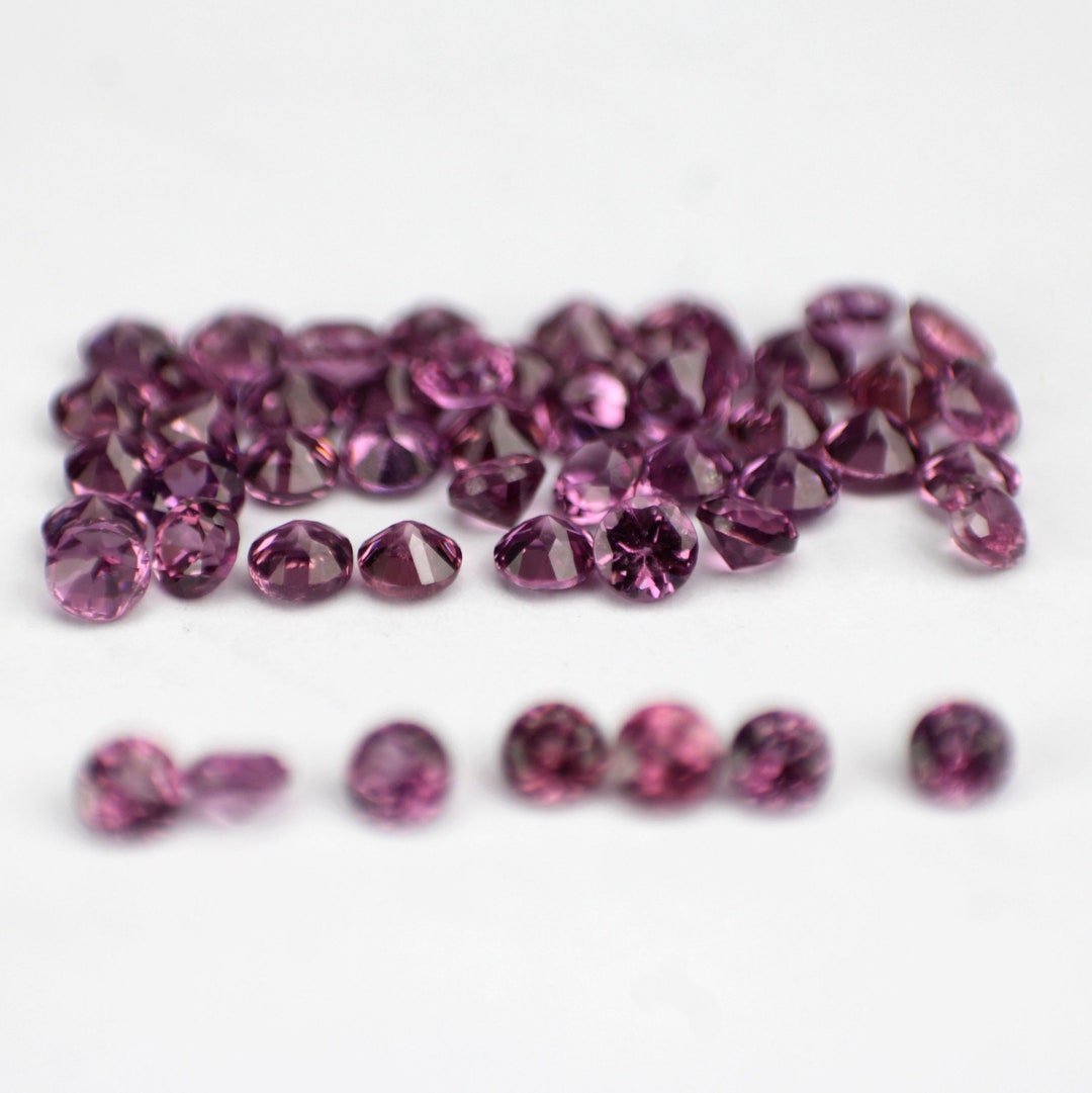 Round Pink Rhyolite Natural AAA Excellent Quality Pink Rhodolite Garnet Round Shape Faceted ...