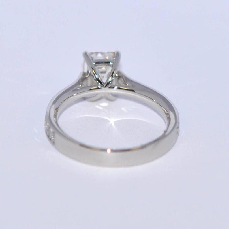 8X6 MM Emerald Cut Diamond Stimulant Engagement Ring Stackable Ring Solid 925 Sterling Silver Solitaire Ring 2Ct promise ring