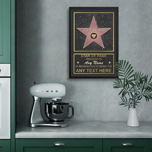 Personalized Star of Fame Canvas Print, Custom Hollywood Walk of Fame Sign, Best Mom Ever Gift, Appreciation Award Plaque for Her Him afbeelding 4