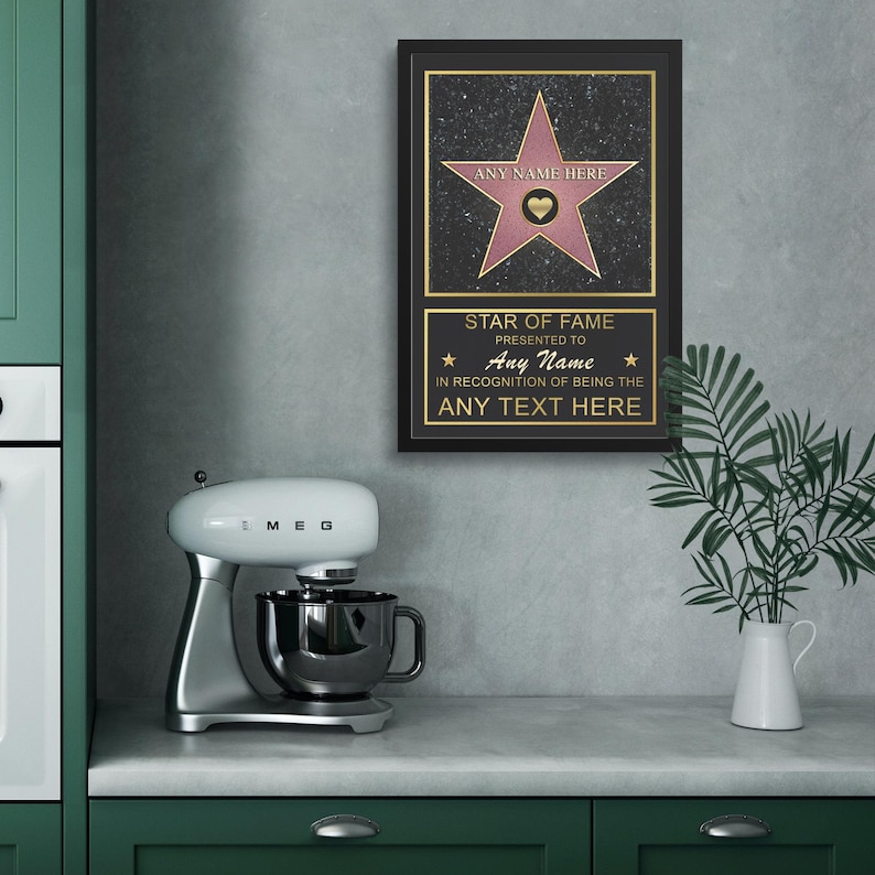 Personalized Star of Fame Canvas Print, Custom Hollywood Walk of Fame Sign, Best Mom Ever Gift, Appreciation Award Plaque for Her Him afbeelding 4