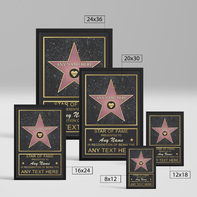 Personalized Star of Fame Canvas Print, Custom Hollywood Walk of Fame Sign, Best Mom Ever Gift, Appreciation Award Plaque for Her Him afbeelding 6