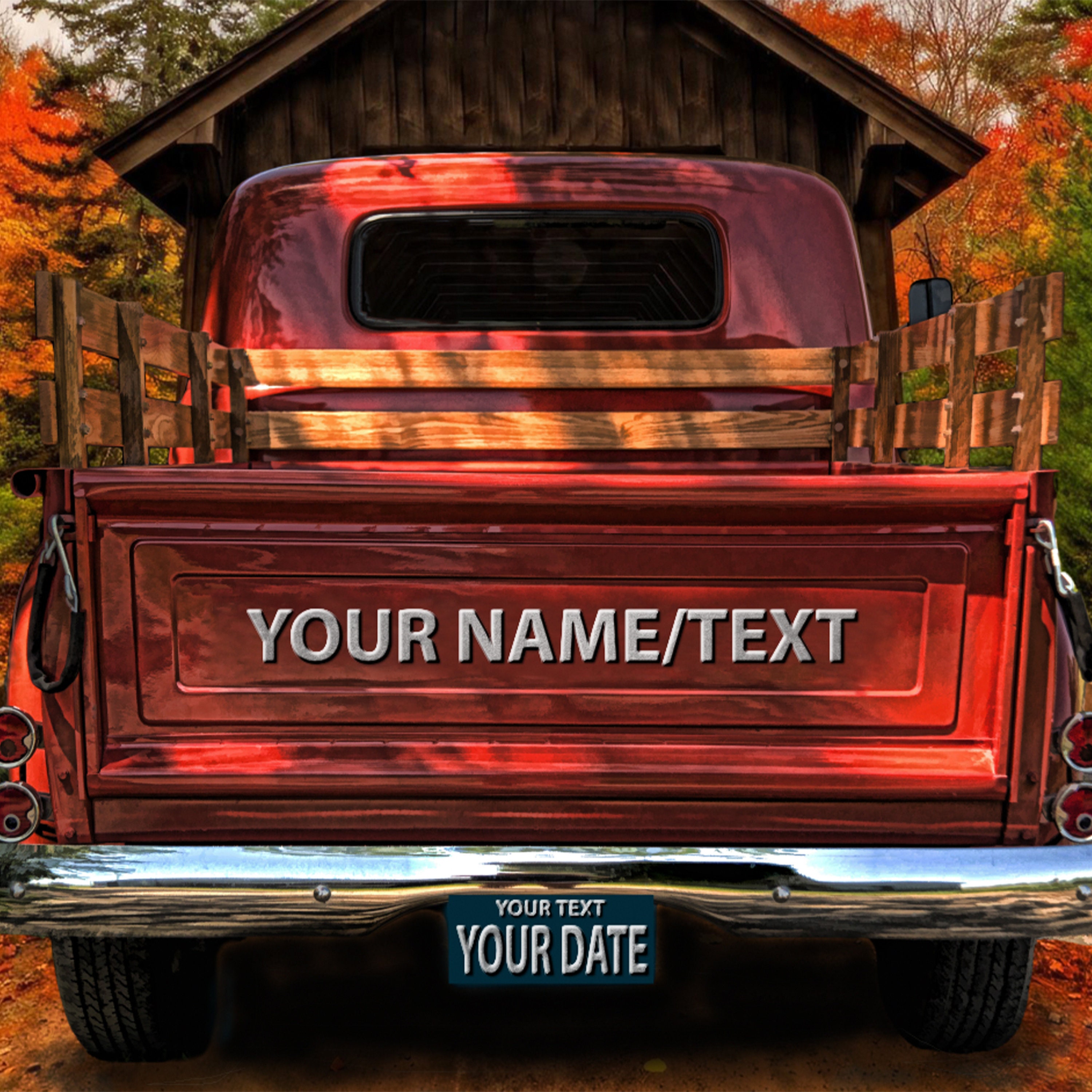 Personalized Vintage Truck Canvas Print: Custom Family Name