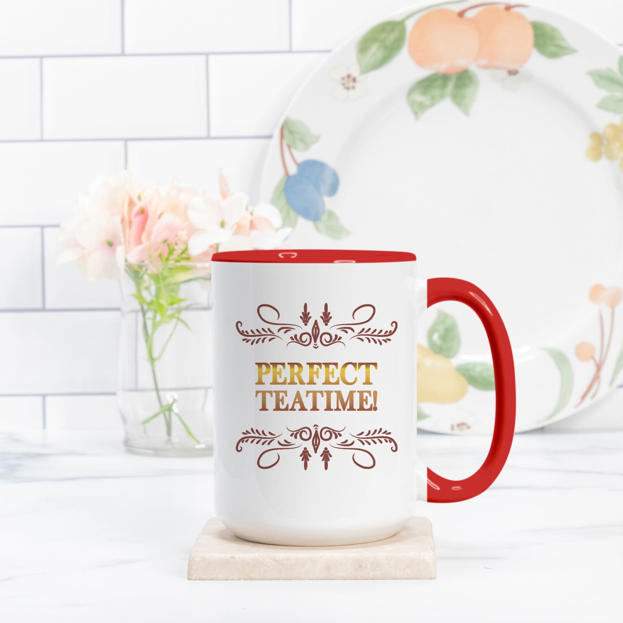 Perfect Teatime Fire Emblem Three Houses Inspired Mug, Two Toned Red