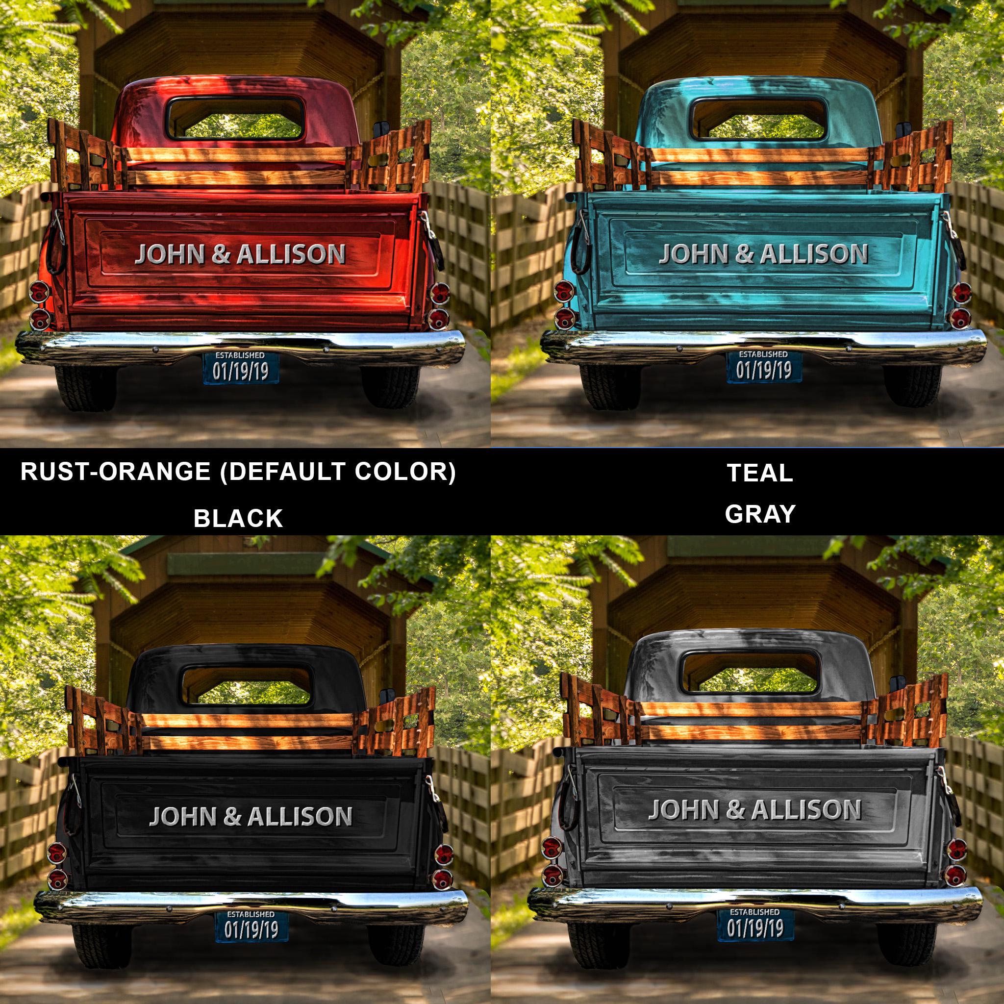 Personalized Vintage Truck Canvas Print – Custom Family Name