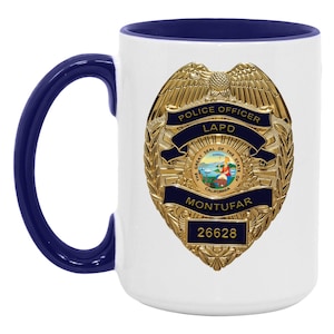 Personalized Police Badge Mug or Stein: Custom Officer Gift