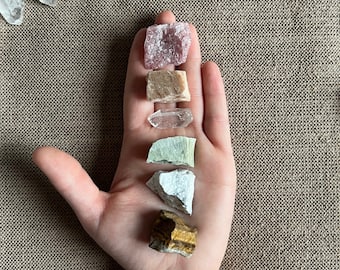 Small mystery crystal set, mystery crystal set, small crystal set, miniature crystals, crystals for pocket stones, pocket stones