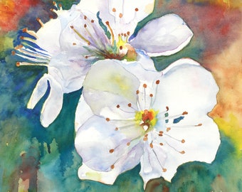 White flowers Giclee print