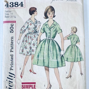 McCall's 6331 size 16.5 - 1962 37 bust, 31 waist, 41 hip Vintage 1960's front buttoned dress sewing pattern