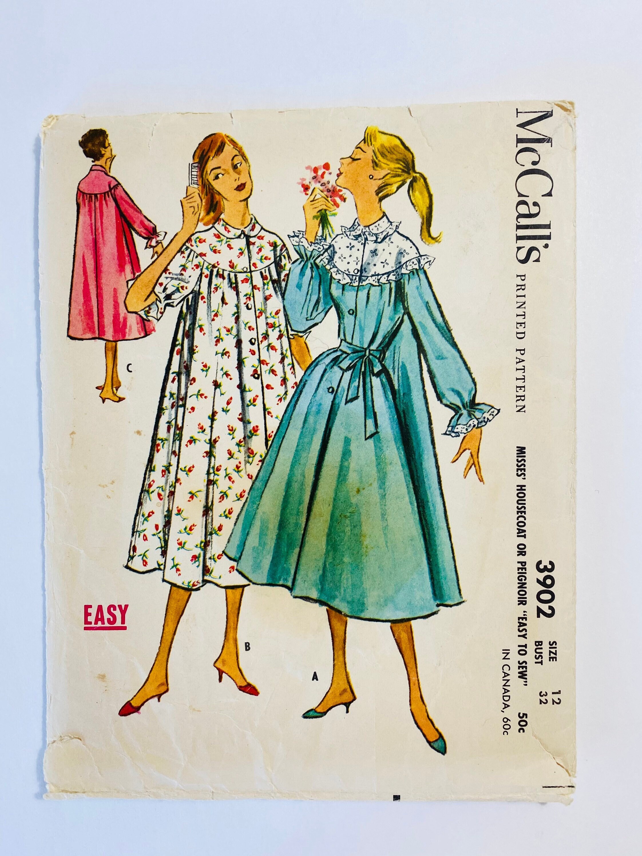 Mccall's 3902 bust 32 1950s Vintage Sewing 