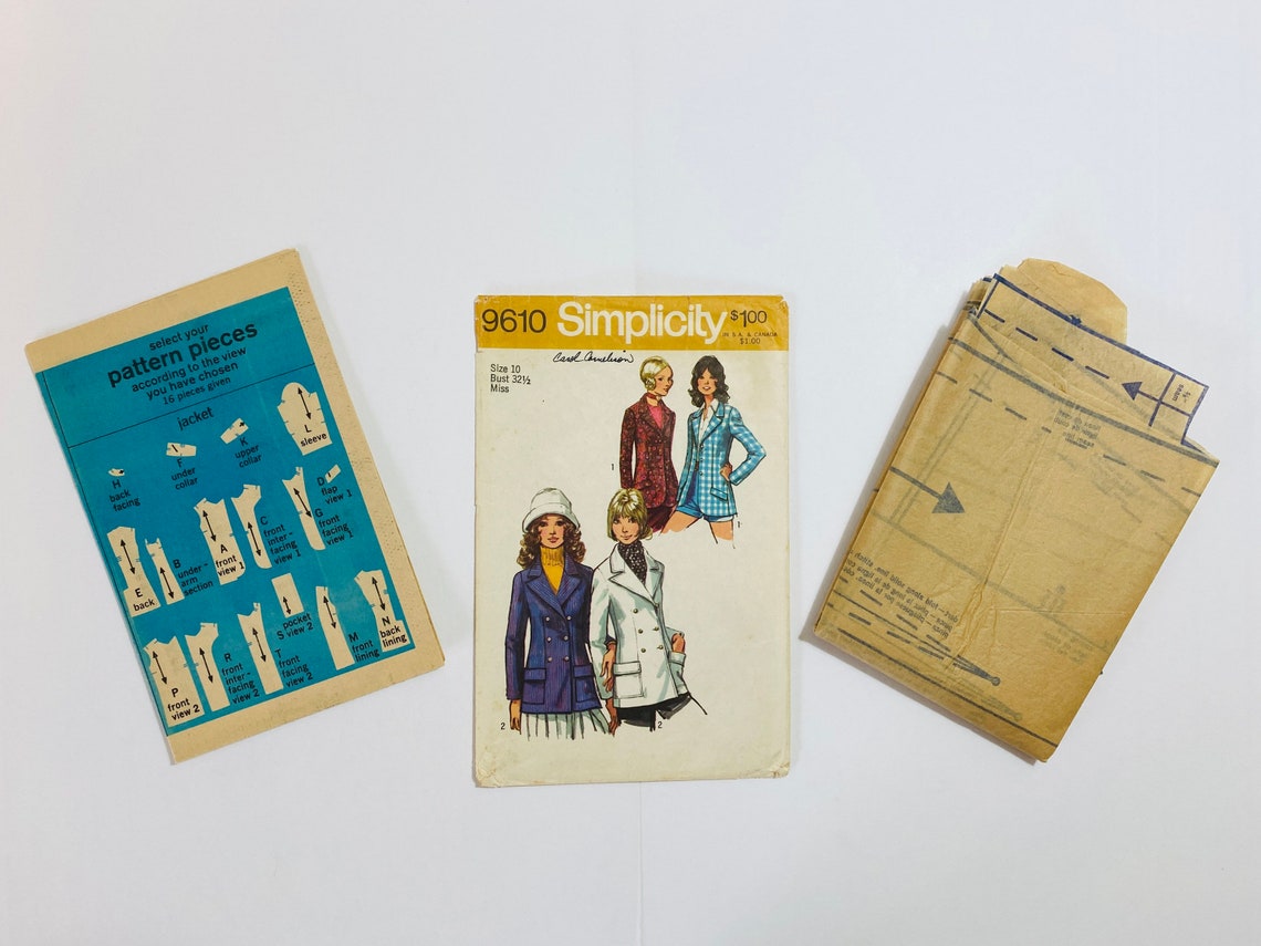 Simplicity 9610 bust 32.5 vintage 1970s Sewing - Etsy