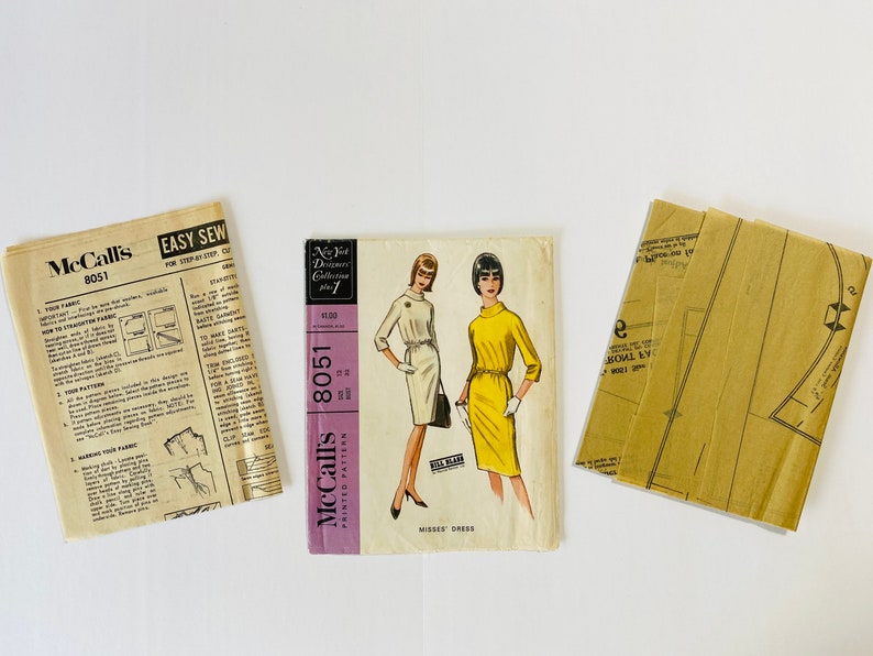 Mccall's 8051 bust 32vintage 1960s Mod Sewing - Etsy