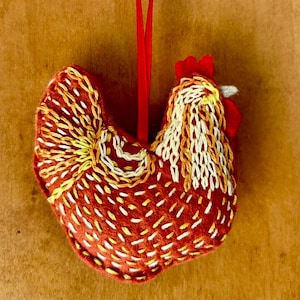 Chicken Felt Ornament Handmade