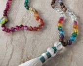 108 Chakra hand knotted mala necklace with tassle