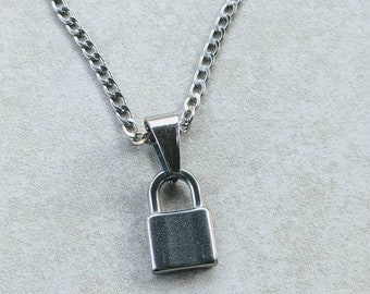 Stainless Steel Padlock Pendant/Necklace with Stainless Steel Chain