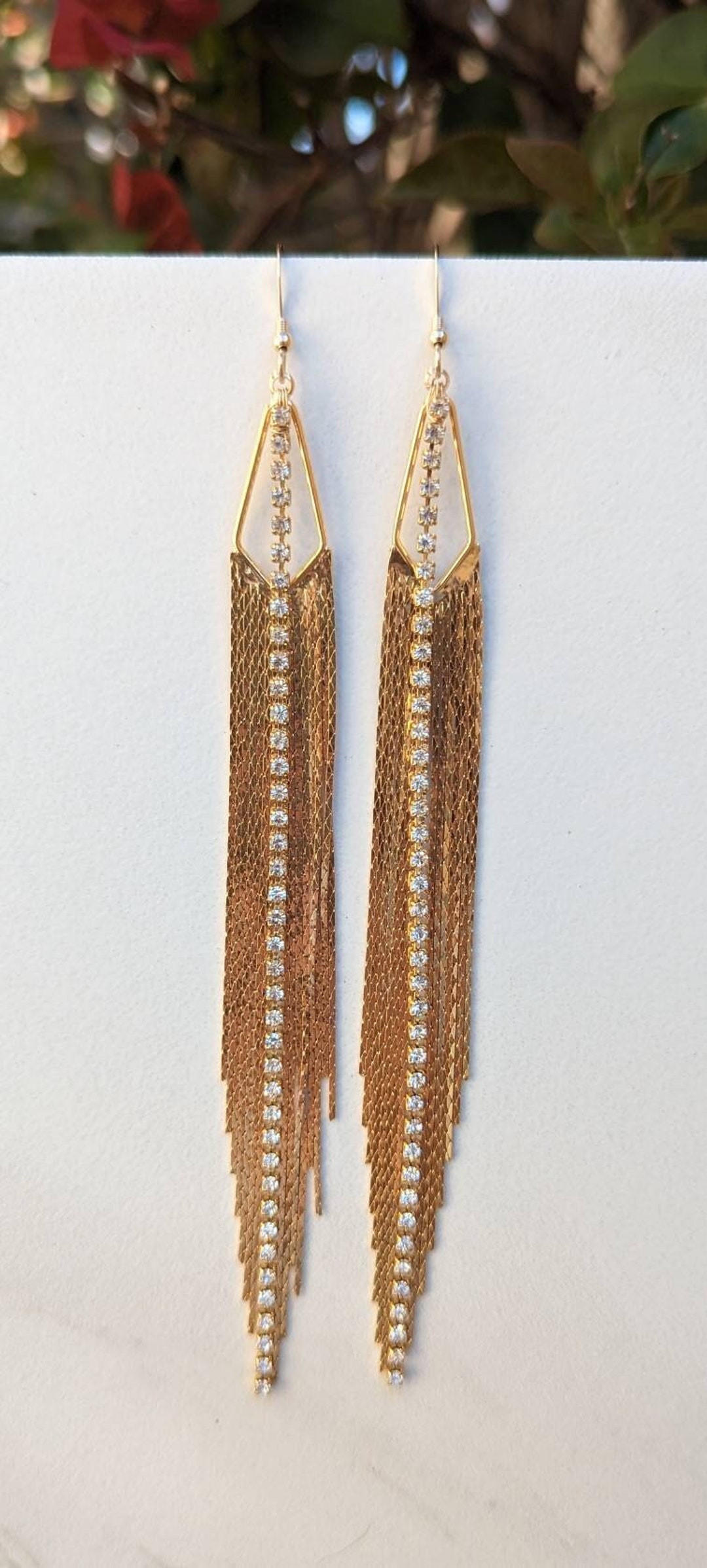 GOLD FRINGE TASSEL EARRINGS