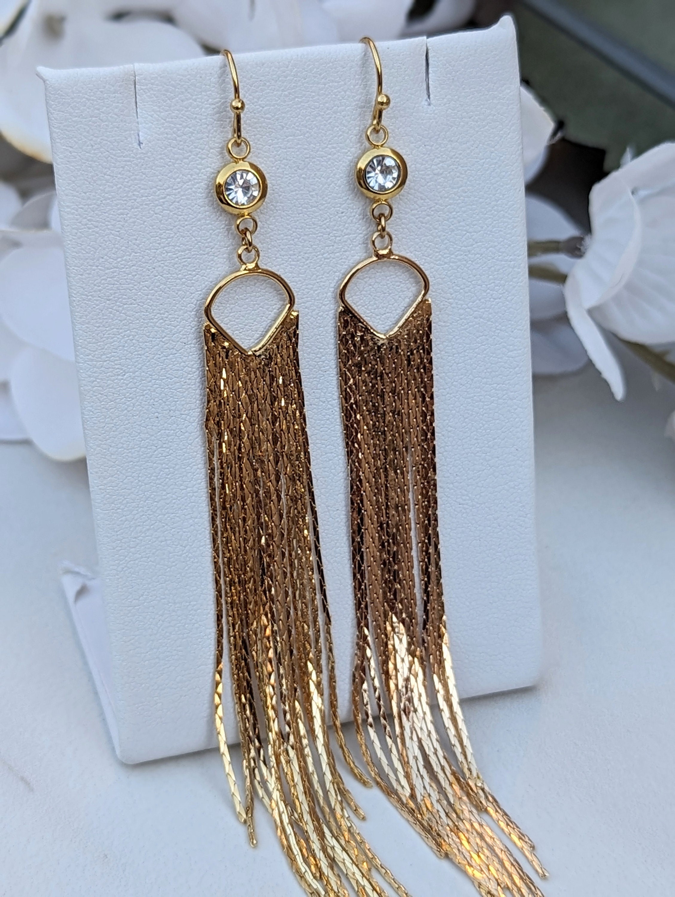Kase Fringe Small Statement Earring in Gold