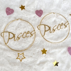 Large Hoop Earrings - Pisces