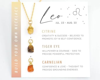 Customizable Raw Crystal Necklace - Leo