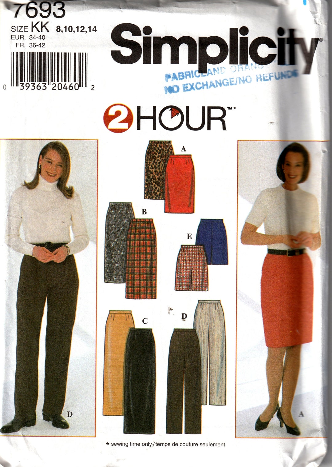 Sewing Pattern Simplicity 7693 Women's Skirt & Pants, Size 8-14, Uncut ...