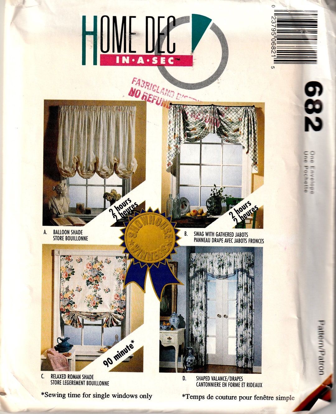 Sewing Pattern Mccalls 682 Window Treatments, One Envelope, Uncut - Etsy