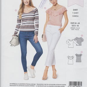 Sewing Pattern Burda Style 6428  Women&#39;s Shirts - Size 8-18 Uncut