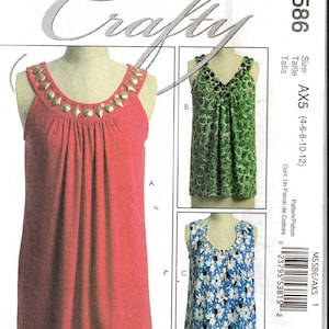 Sewing Pattern McCall&#39;s M5586 Women’s Tops, Size 4-12, Uncut