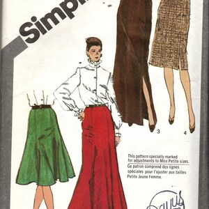 Patron de couture Simplicité 9772 Jupe réglable vintage femme, Taille 14, non coupée