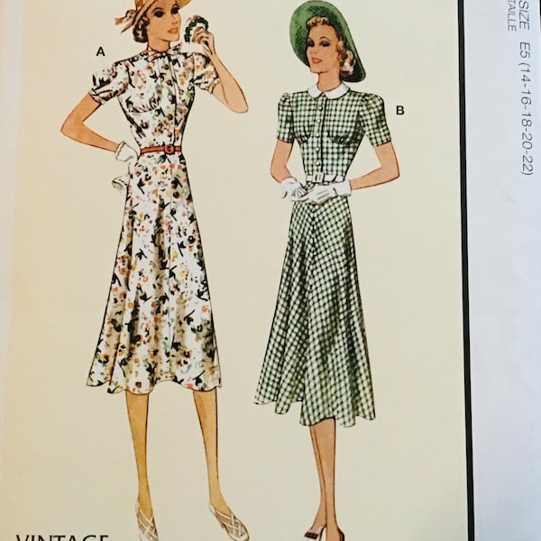 Sewing Pattern McCall’s  8338 Women’s  30 Vintage Dress & Belt    - Size 6-8-10-12-14 Bust 30.5-31.5-32.5-34-36” - Uncut Factory Foldss