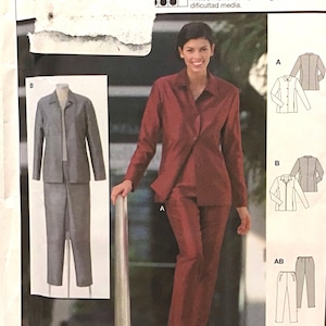 Patrón de costura Burda 2682 para chaqueta y pantalón de mujer - Tallas 8-10-12-14-16 - Pliegues de fábrica sin cortar