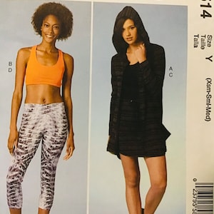 Sewing Pattern McCall’s 7514 Women’s Jacket Sports Bra Skirt Yoga Pants Leggings Sz XS-S-M Bust 29.5-30.5, 31.5-32.5, 34-36, 38-40 - Uncut