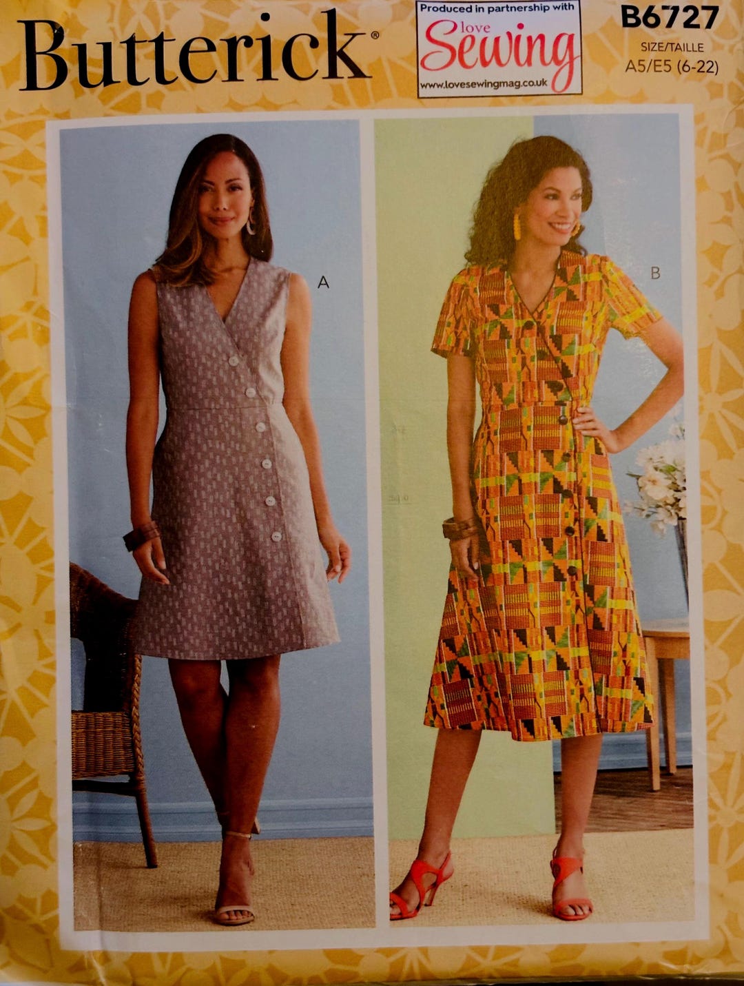 Simplicity 6727 Pattern Sewing Pattern Butterick 6727 Women's Sleeveless Dress - Size 6-22 ...