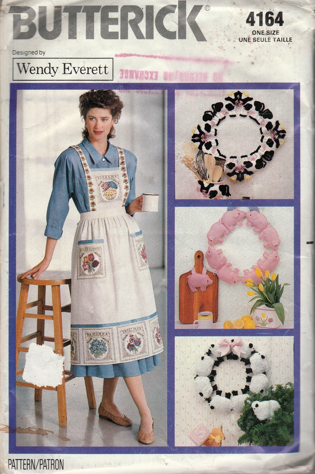 Sewing Pattern Butterick 4164 Assorted Wreaths & Apron, One Size, Uncut ...