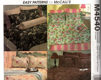 Sewing Pattern McCalls M4540 Bedding Set, One Envelope, Uncut
