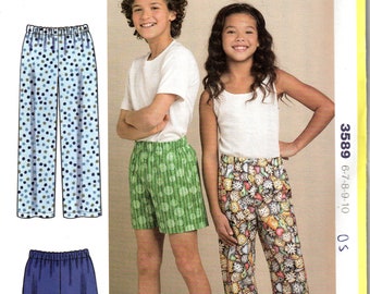 Sewing Pattern Kwik Sew 3589 Childrens&#39; Pajamas, Size 6-10, Uncut