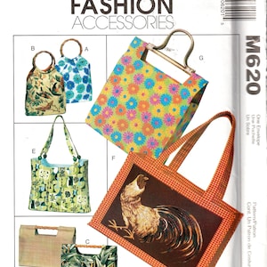 Sewing Pattern McCalls M620 Handbags, One Envelope, Uncut
