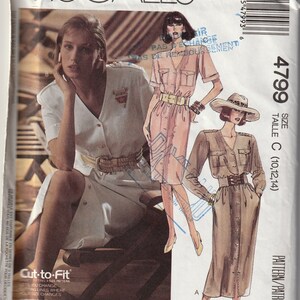 Sewing Pattern McCalls 4799 Women&#39;s Dress, Size 10,12,14, Uncut